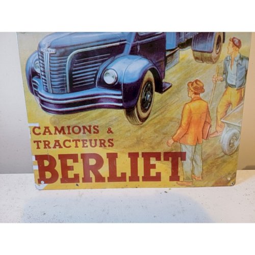 Plaque Publicitaire en Tole Tracteurs Berliet
