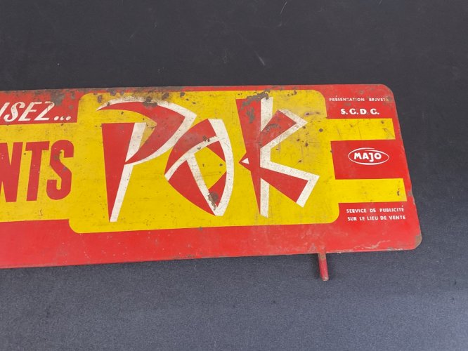 plaque publicité SOUS VÊTEMENTS POK tole peinte non émaillée