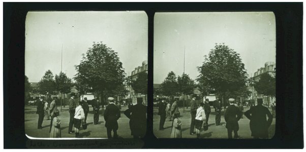  Plaque Stéréoscopique Verre Lille Commandant des Pompiers Vers 1900