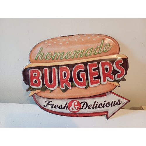 Plaque Tole Publicité  Burgers 