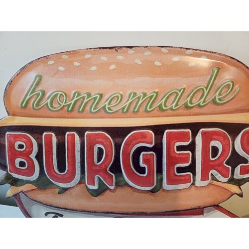 Plaque Tole Publicité  Burgers 