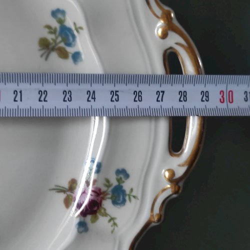 Plat à gâteau ancien en porcelaine de Limoges, Bernardaud