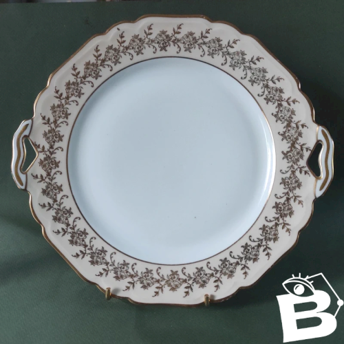 Plat à gâteau ancien en porcelaine de Limoges