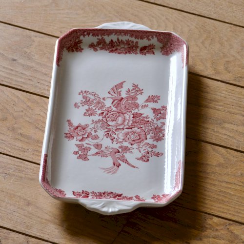 Plat à gâteau Staffordshire en faïence anglaise Asiatic Pheasants