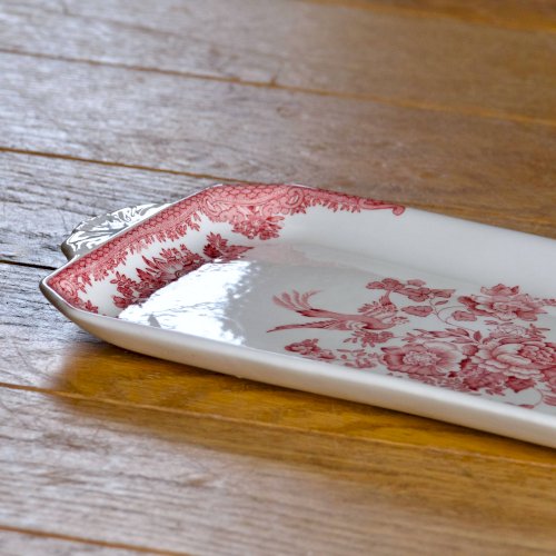 Plat à gâteau Staffordshire en faïence anglaise Asiatic Pheasants