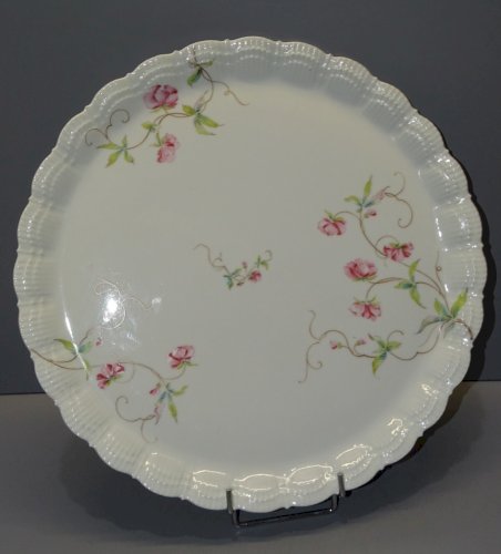 -PLAT A GATEAUX  PORCELAINE DE LIMOGES GIRAUD déco TABLE de FETES   D