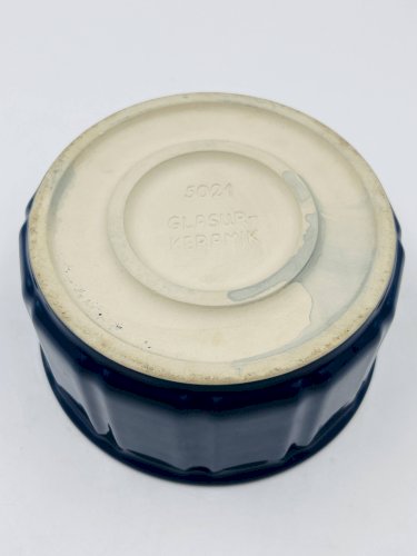 Plat à gratin en céramique bleue Glasur keramik, années 70