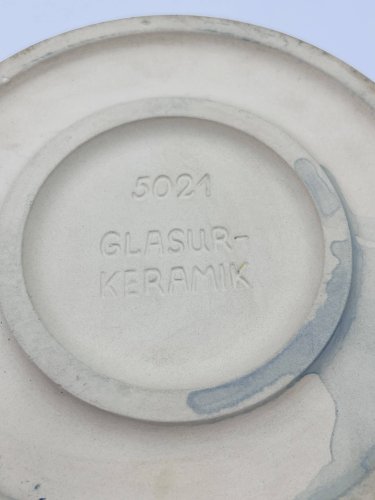 Plat à gratin en céramique bleue Glasur keramik, années 70