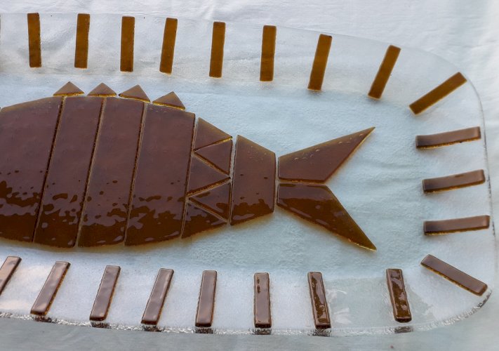 Plat à poisson verre Murano 