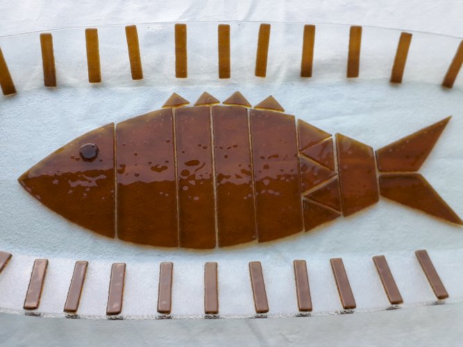 Plat à poisson verre Murano 
