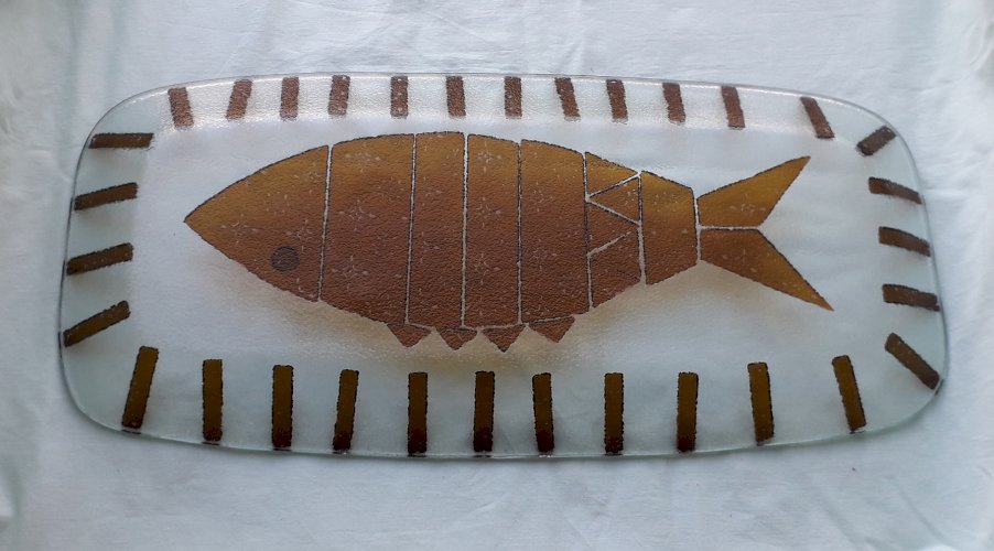 Plat à poisson verre Murano 