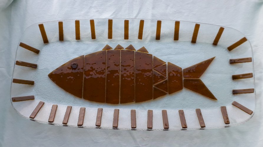 Plat à poisson verre Murano 