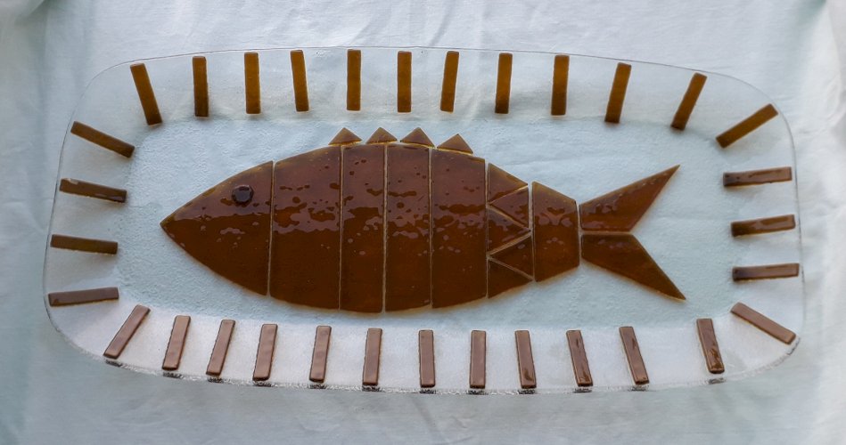 Plat à poisson verre Murano 