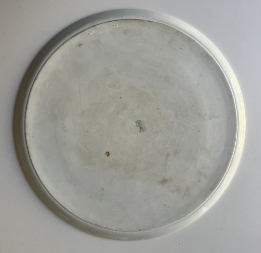 plat a tarte gateau en porcelaine de Limoges France Unique decor signé Raflin