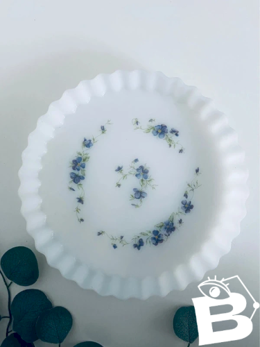 Plat à Tarte Vintage Arcopal 26 cm - Décor Violettes