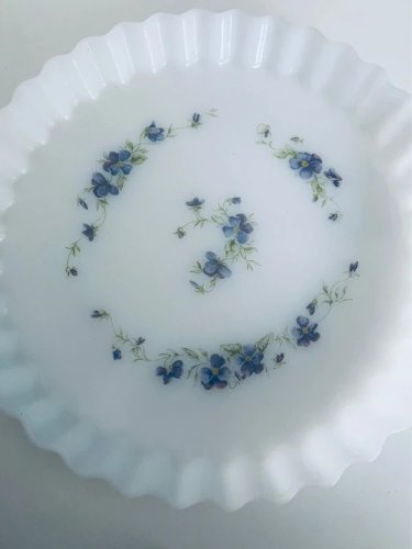 Plat à Tarte Vintage Arcopal 26 cm - Décor Violettes
