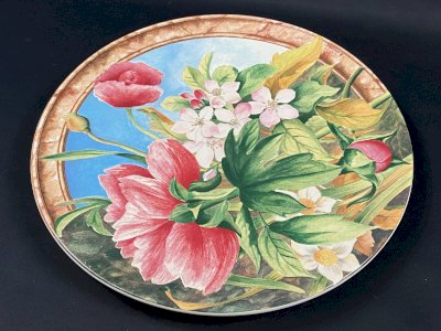 Plat à tartes à gâteaux en faïence de Gien décor Volupté