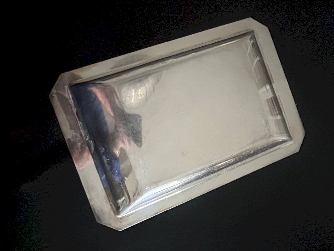 plat ancien en métal argenté