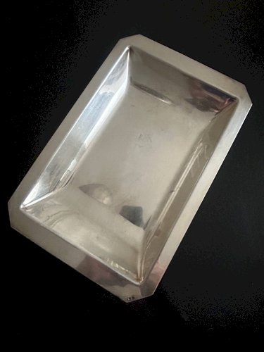 plat ancien en métal argenté