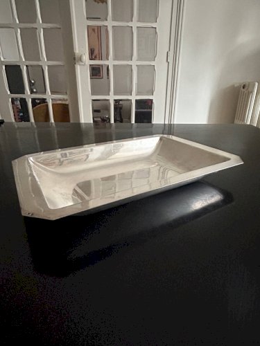 plat ancien en métal argenté