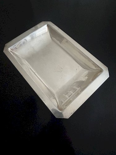 plat ancien en métal argenté