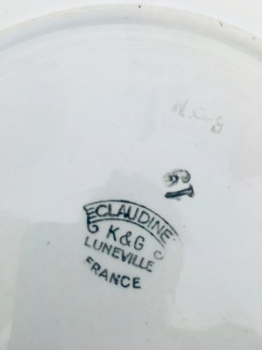 Plat ancien Lunéville K&G