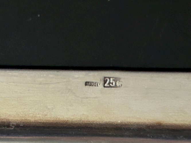 plat art déco en métal argenté