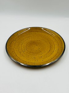 Boch La Louvière Vintage Yellow Spotted Plate