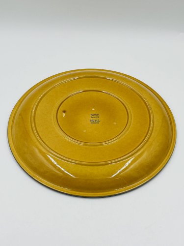 Plat Boch La Louvière Palma jaune moucheté vintage