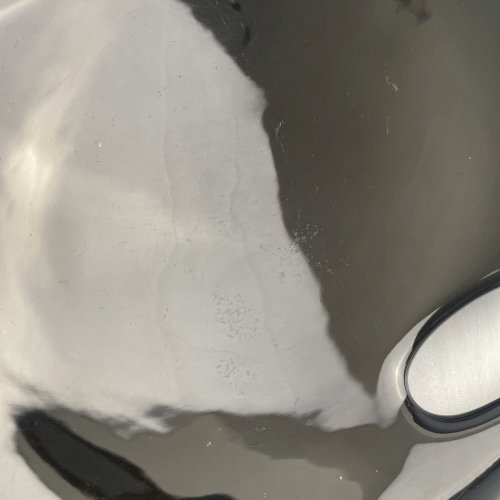 Plat centre de table coupe à fruit céramique noire irisé VERCERAM 6750