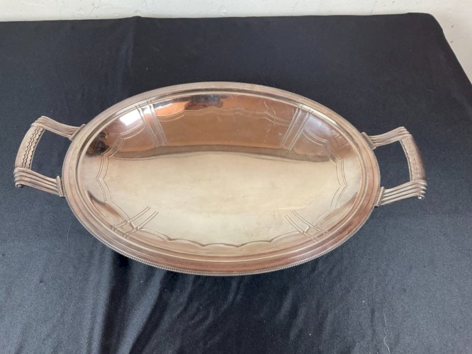 PLAT COUPE A FRUITS  centre de table ART Déco  EN METAL ARGENTÉ