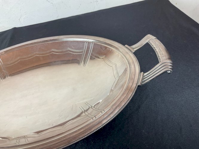 PLAT COUPE A FRUITS  centre de table ART Déco  EN METAL ARGENTÉ