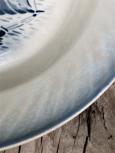 Plat creux ancien L Amandinoise motifs Delft