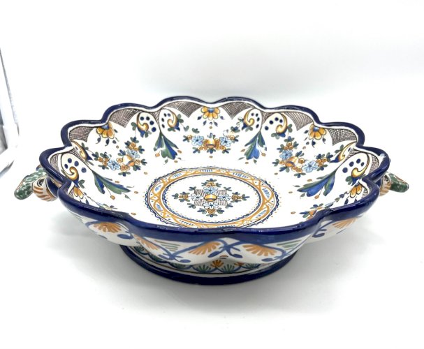 Plat creux Nevers Montagnon faïence décor Rouen ancien melonnière XIXe