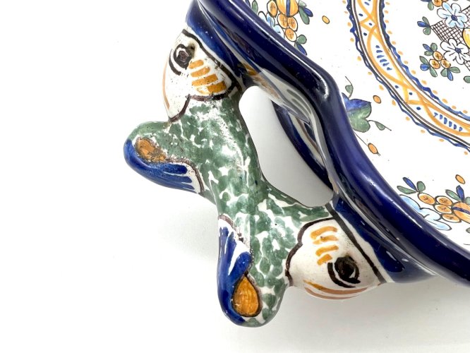 Plat creux Nevers Montagnon faïence décor Rouen ancien melonnière XIXe