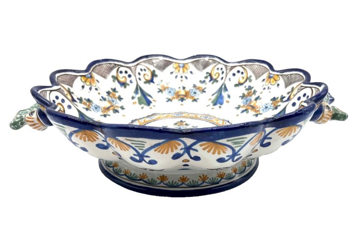 Plat creux Nevers Montagnon faïence décor Rouen ancien melonnière XIXe