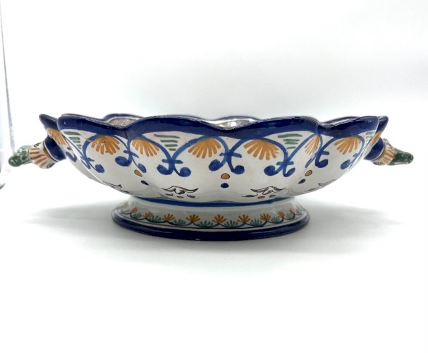Plat creux Nevers Montagnon faïence décor Rouen ancien melonnière XIXe