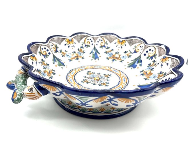 Plat creux Nevers Montagnon faïence décor Rouen ancien melonnière XIXe