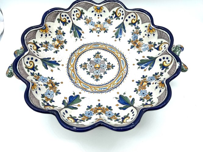 Plat creux Nevers Montagnon faïence décor Rouen ancien melonnière XIXe