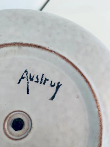 Plat de présentation vintage en céramique – Jean Austruy (Style Vallauris), 26 cm