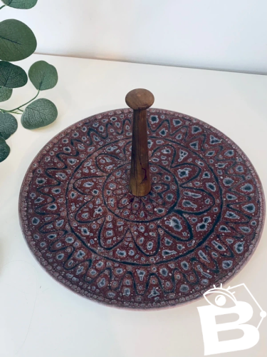 Plat de présentation vintage en céramique – Jean Austruy (Style Vallauris), 26 cm
