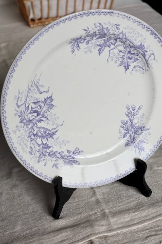 Plat de service antique faïence Société Céramique Maestricht – Décor floral
