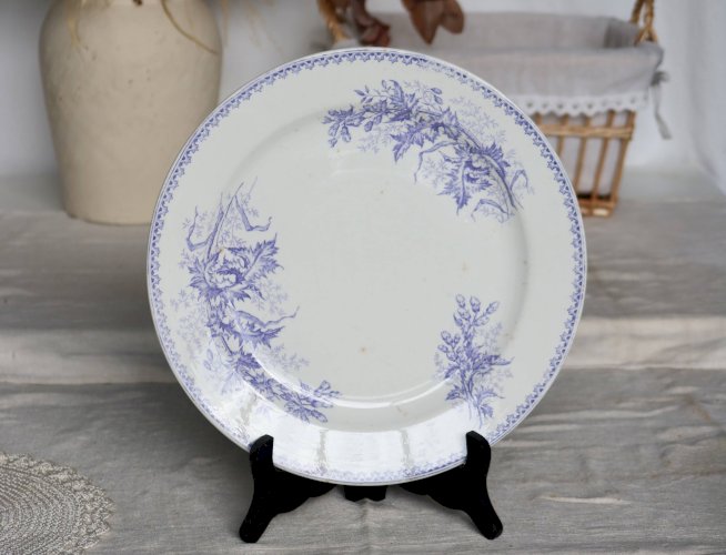 Plat de service antique faïence Société Céramique Maestricht – Décor floral
