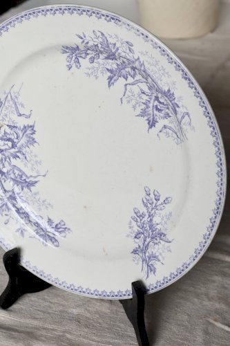 Plat de service antique faïence Société Céramique Maestricht – Décor floral