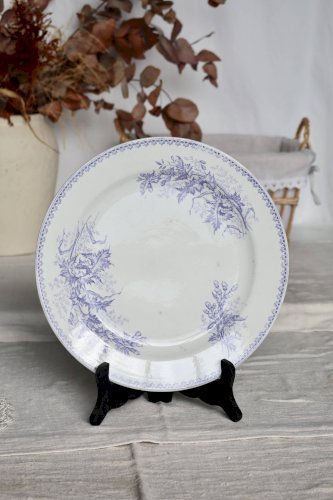 Plat de service antique faïence Société Céramique Maestricht – Décor floral