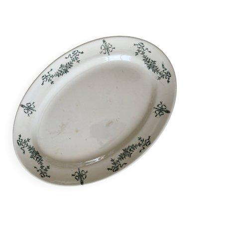 Plat de service antique terre de fer Longchamp – Modèle Sapho vert