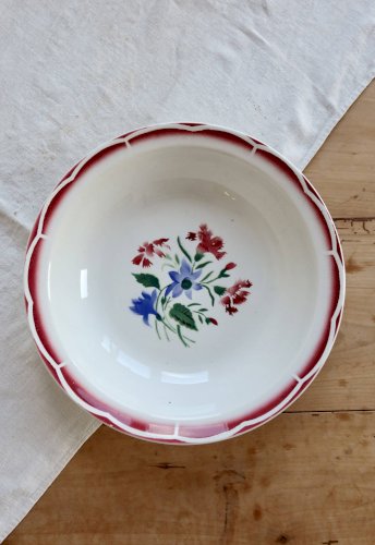 Plat de service creux ancien faïence Sarreguemines Digoin - Modèle José