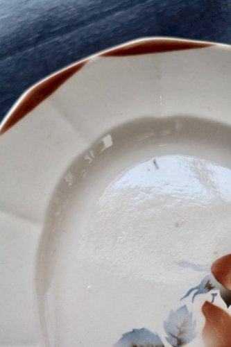 Plat de service ovale ancien en faïence Digoin Sarreguemines 9181 – Décor f