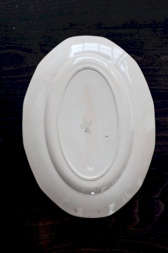 Plat de service ovale ancien en faïence Digoin Sarreguemines 9181 – Décor f