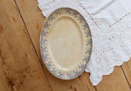 Antique oval serving dish ironstone Creil & Montereau - Tolga model